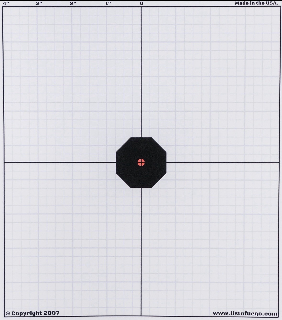 Simple Zero Target (25 Paper Targets) For Electronic Sights. 8.5”x11”