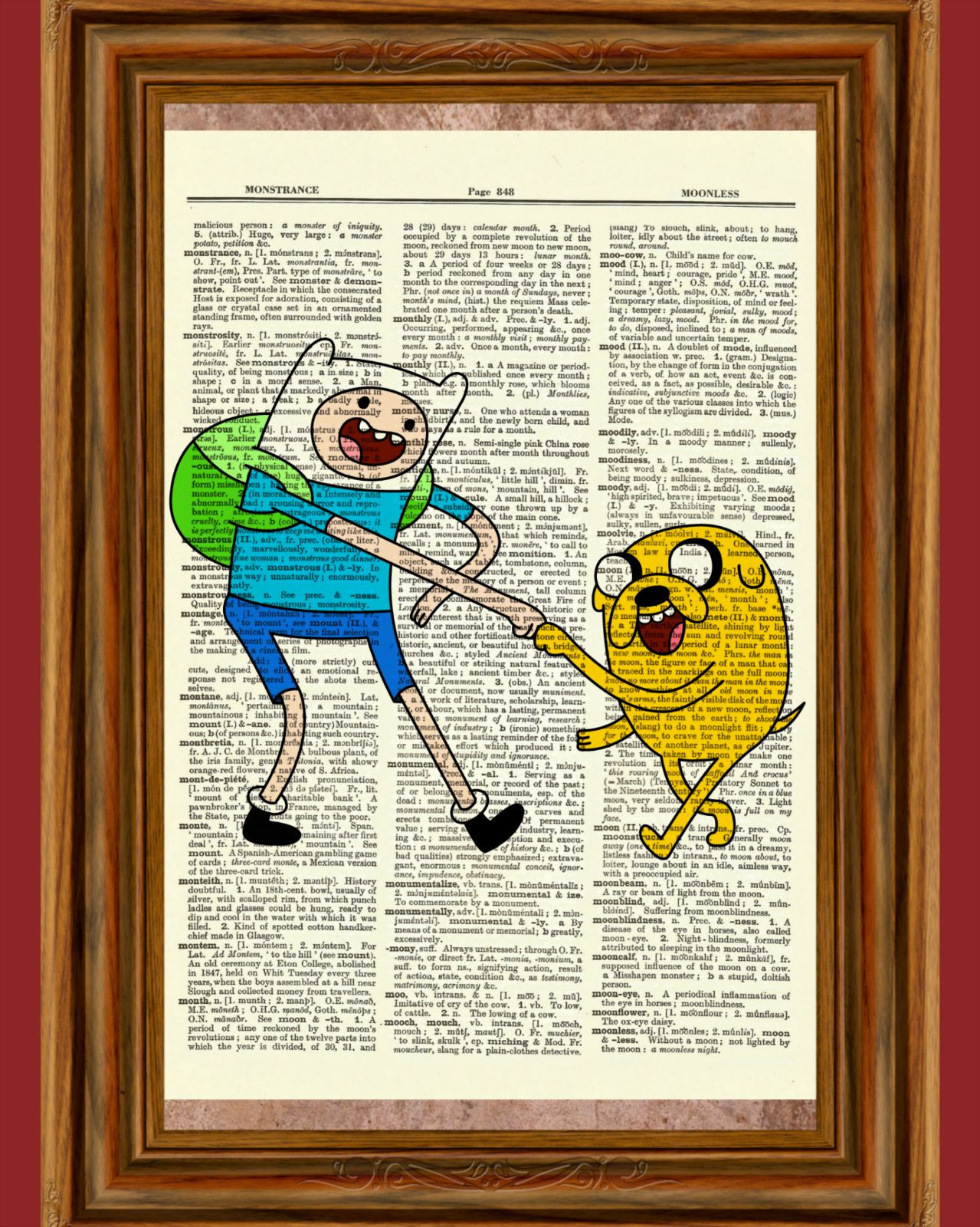 Adventure Time Dictionary Art Print Picture Poster Picture Finn Jake Dog Cartoon