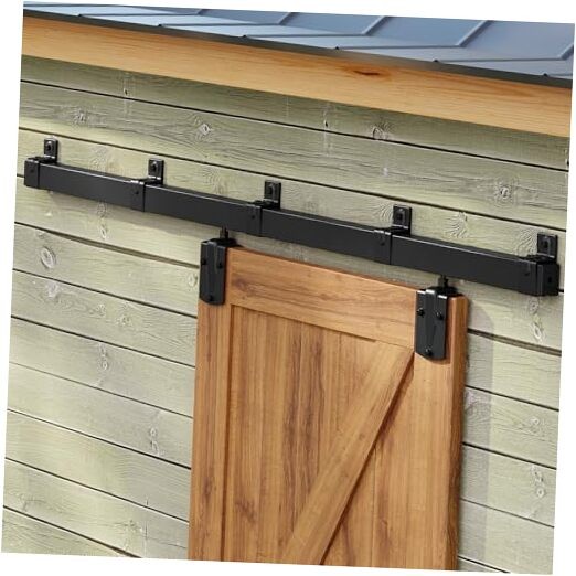 6FT Exterior Sliding Barn Door Hardware Kit, Box Rail 6FT Track Matte Black