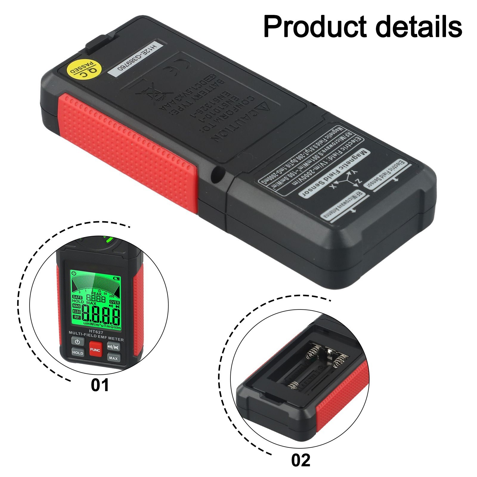 Audible & Visual Alarm EMF Meter Stay Informed about Electromagnetic Radiation