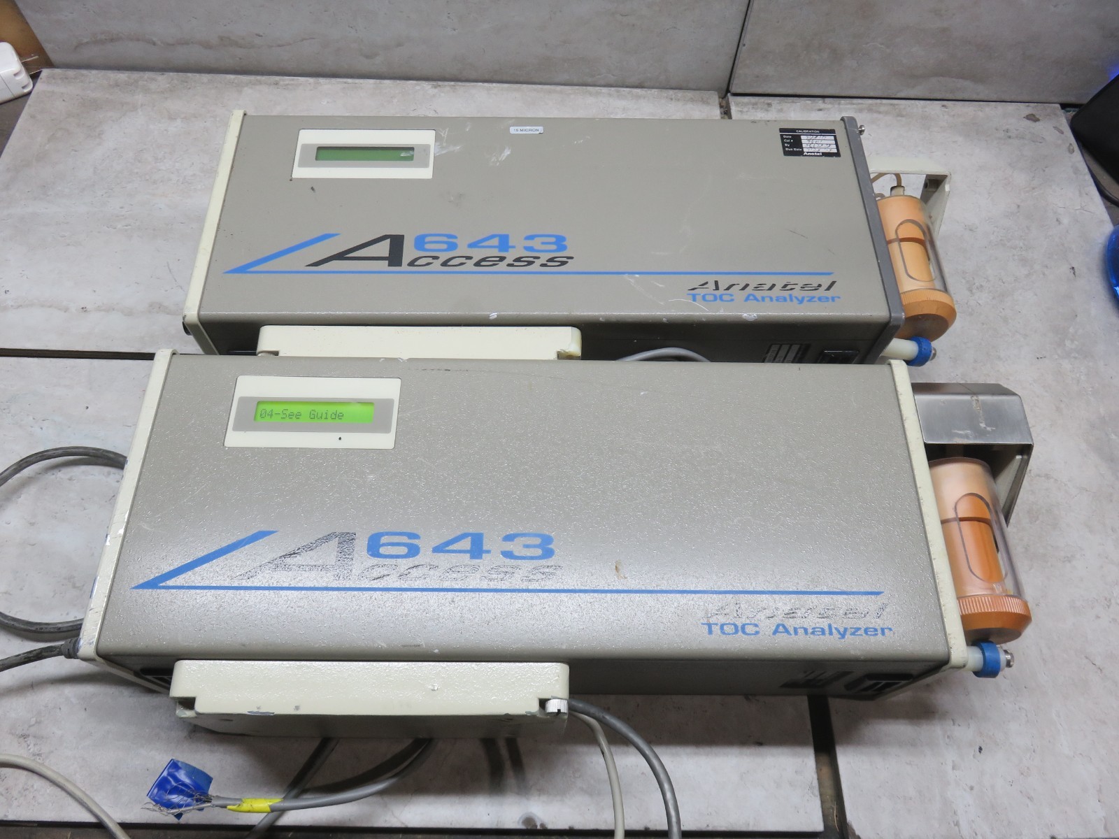 LOT OF 2 ANATEL A643 Access TOC Organic Carbon Analyzer - POWER TESTED ONLY