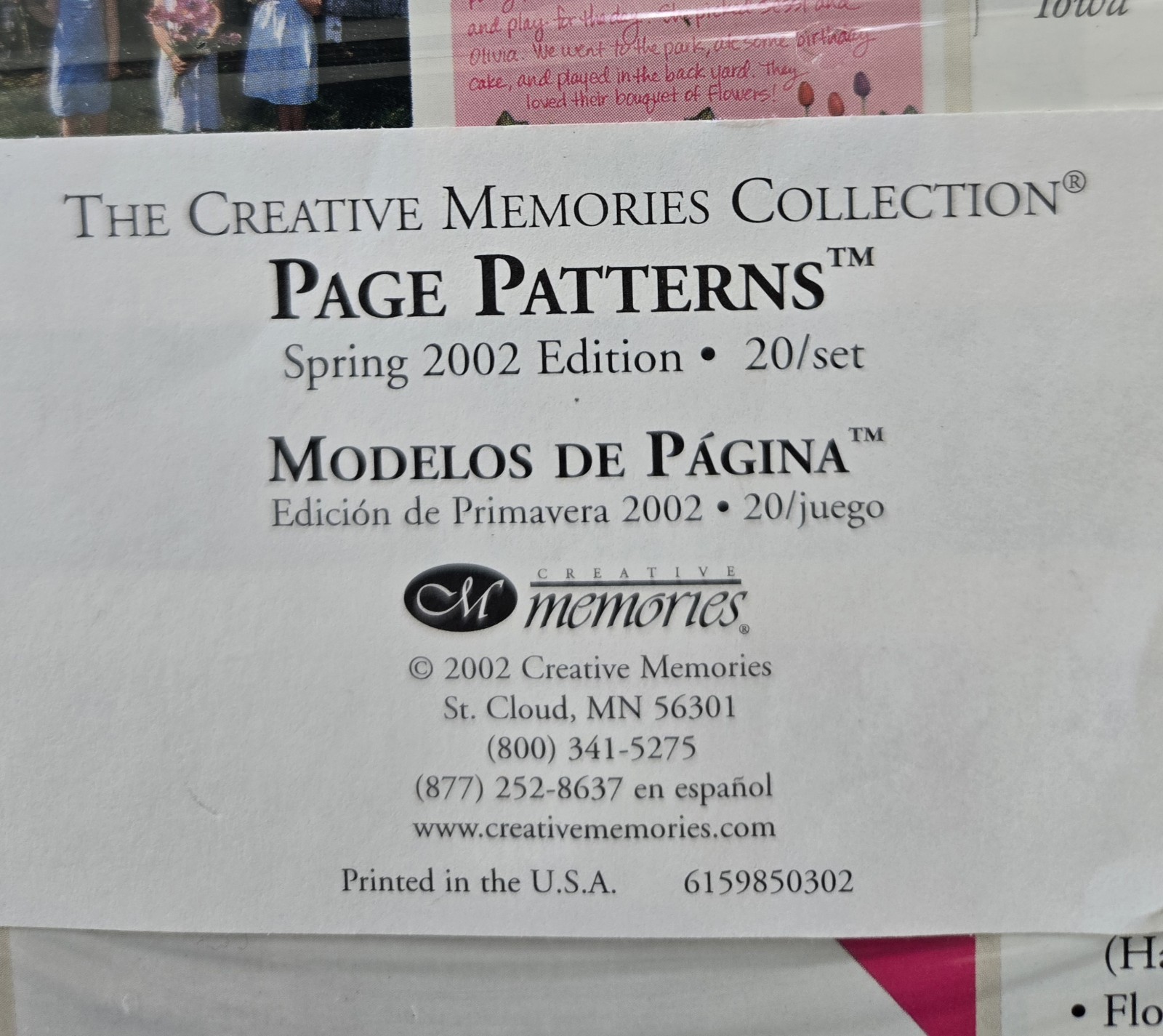 Creative Memories 2002 Page Patterns,32 Unbranded Pages w/Images