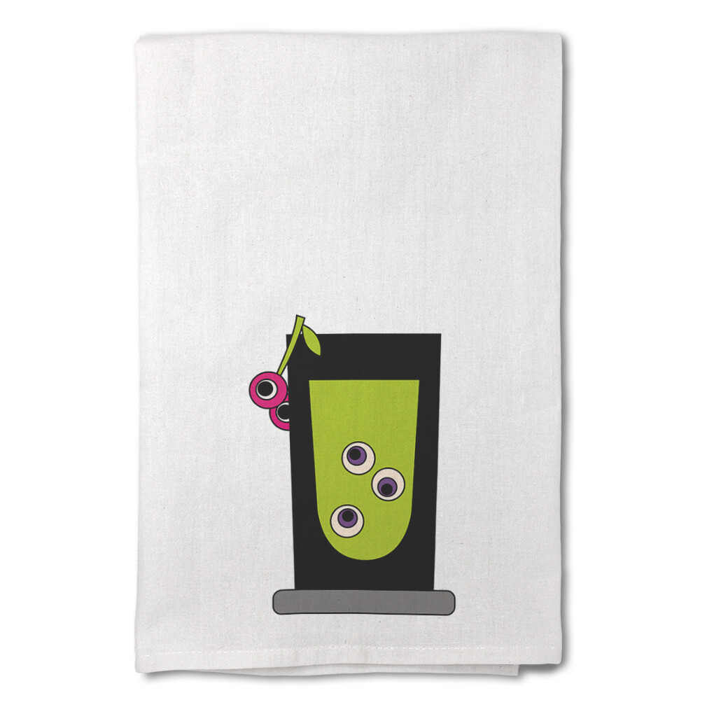 Decor Flour Kitchen Towels Halloween Juice with Cherry 1 Halloween White