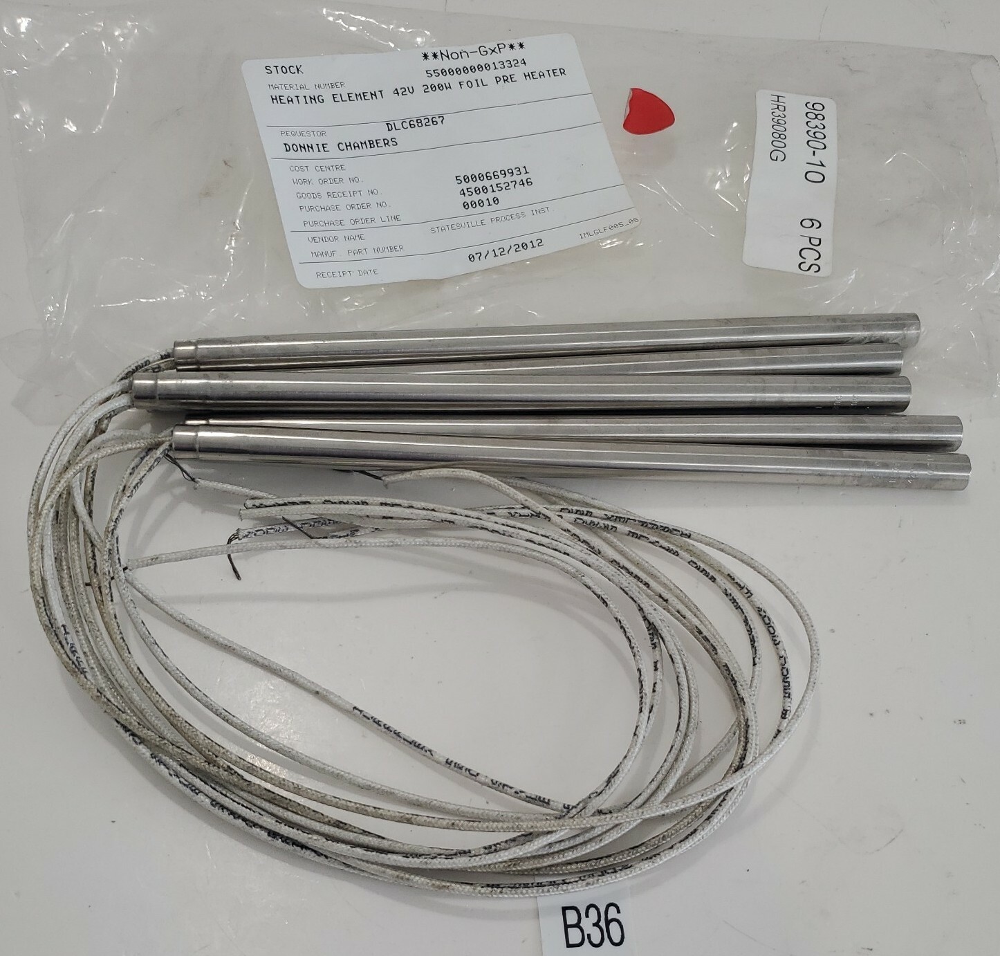 *NEW* LOT OF 5 SPI Cartridge Heater 3/8" Dia X 8" Long 200W 42V + Warranty!
