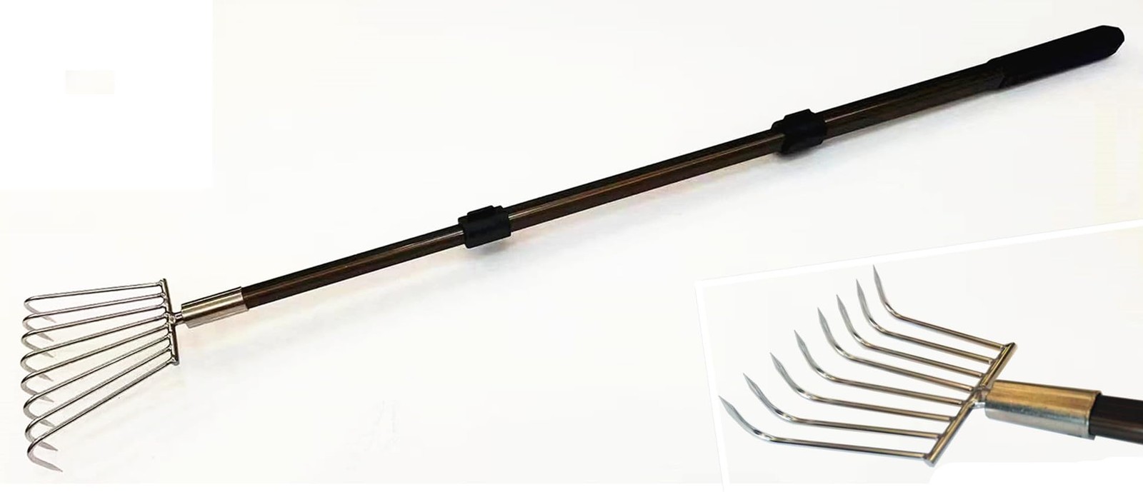 Stainless Steel Garden rake Multi-Functional Clam rake can be Used to Catch t...