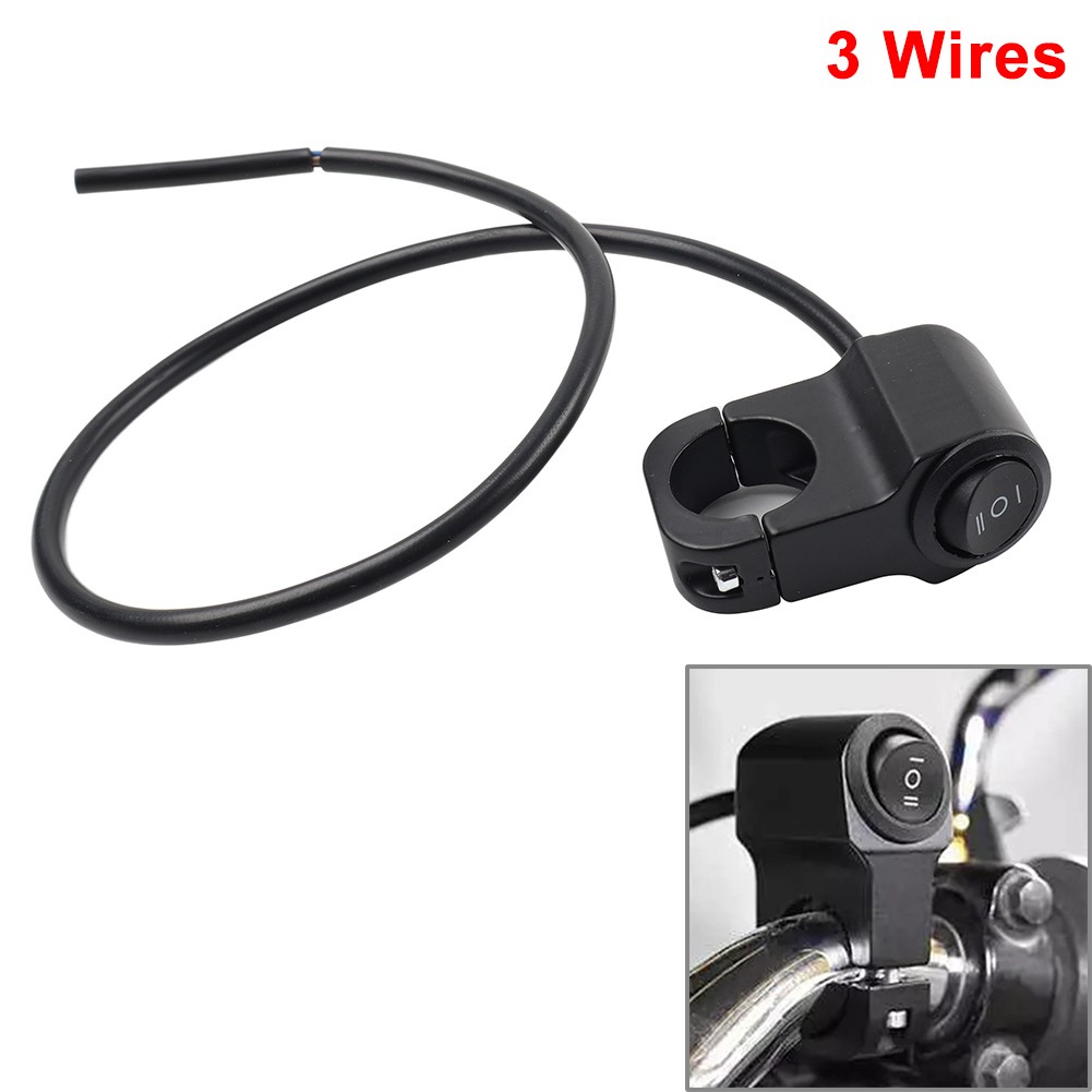 Black Motor Handlebar 7/8" On Off Switch ATV Headlight Fog Spot Light Waterproof