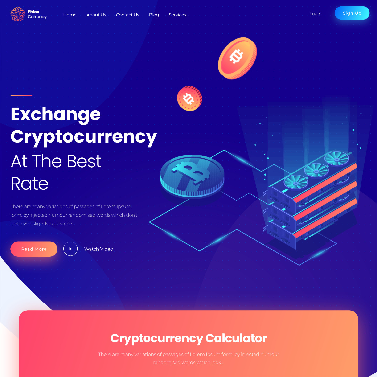 Crypto Websites Design for Sale with Free VPS Web Hosting