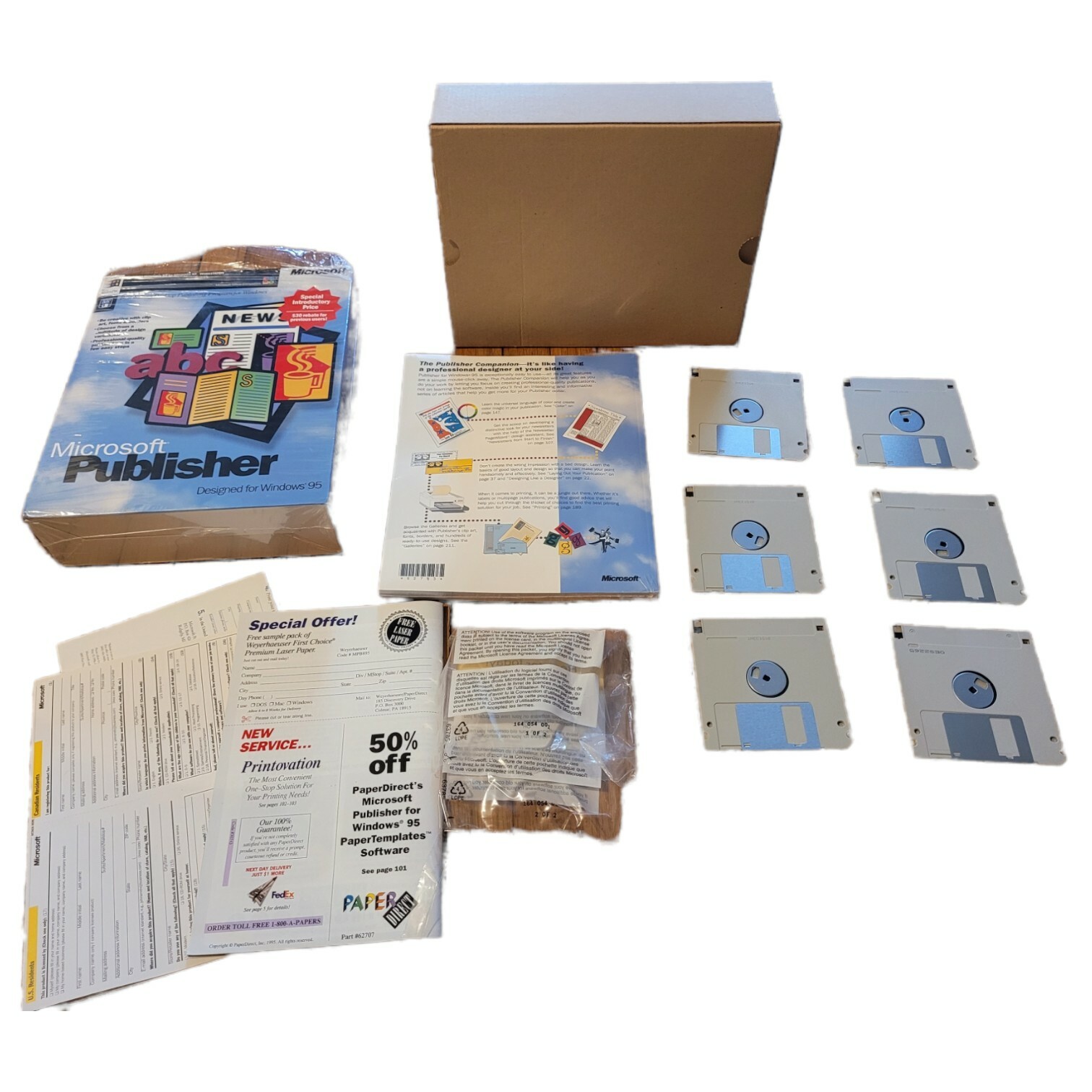VTG Microsoft Publisher Windows 95 & Windows NT Workstation 3.0 Floppy Disk 3.5"