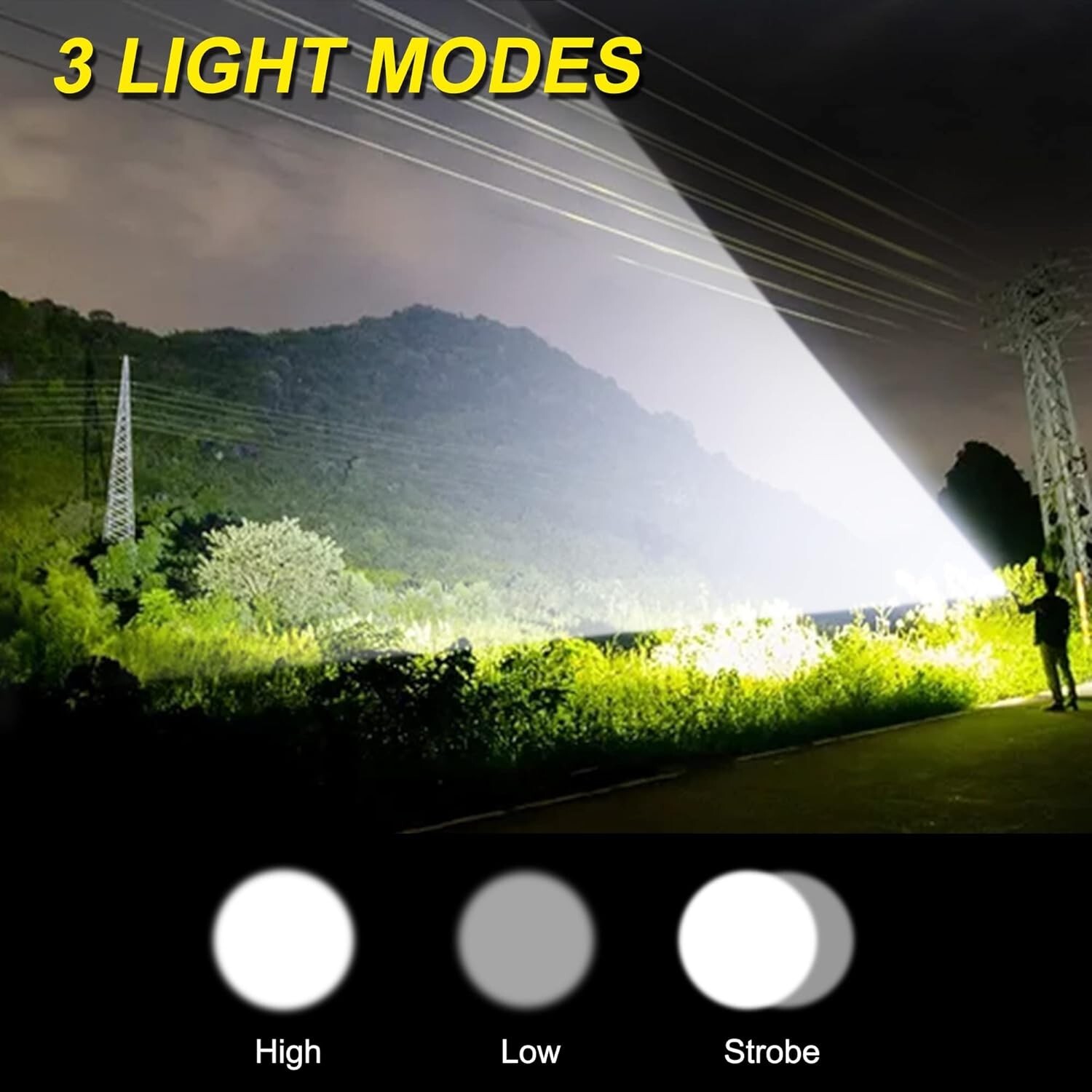 Super Bright LED Tactical Flashlight Rechargeable Work Light Lot 2000 High Lumen
