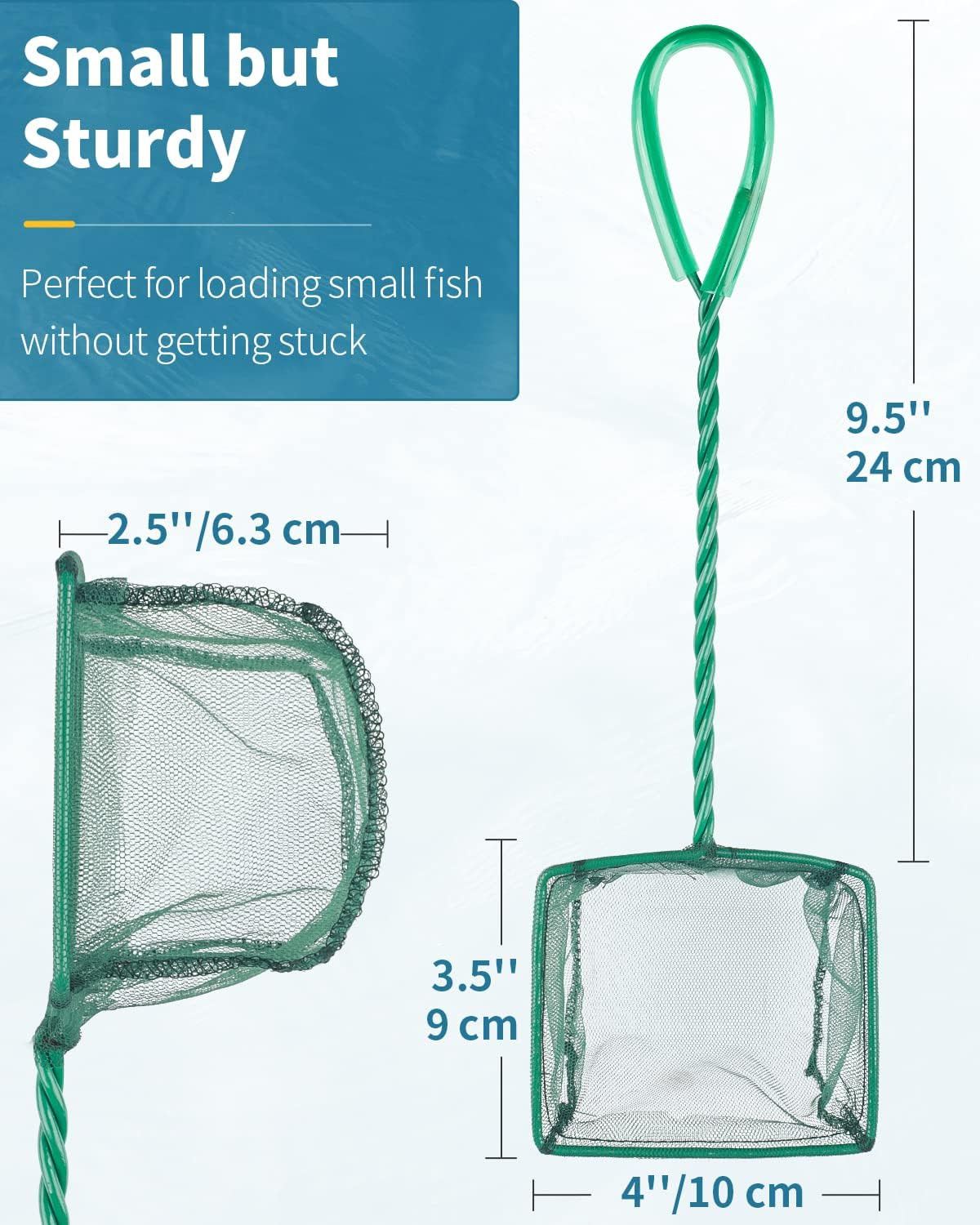 4 Inch Rust-Resistant Aquarium Fish Net with Soft Mesh - Perfect for Ponds