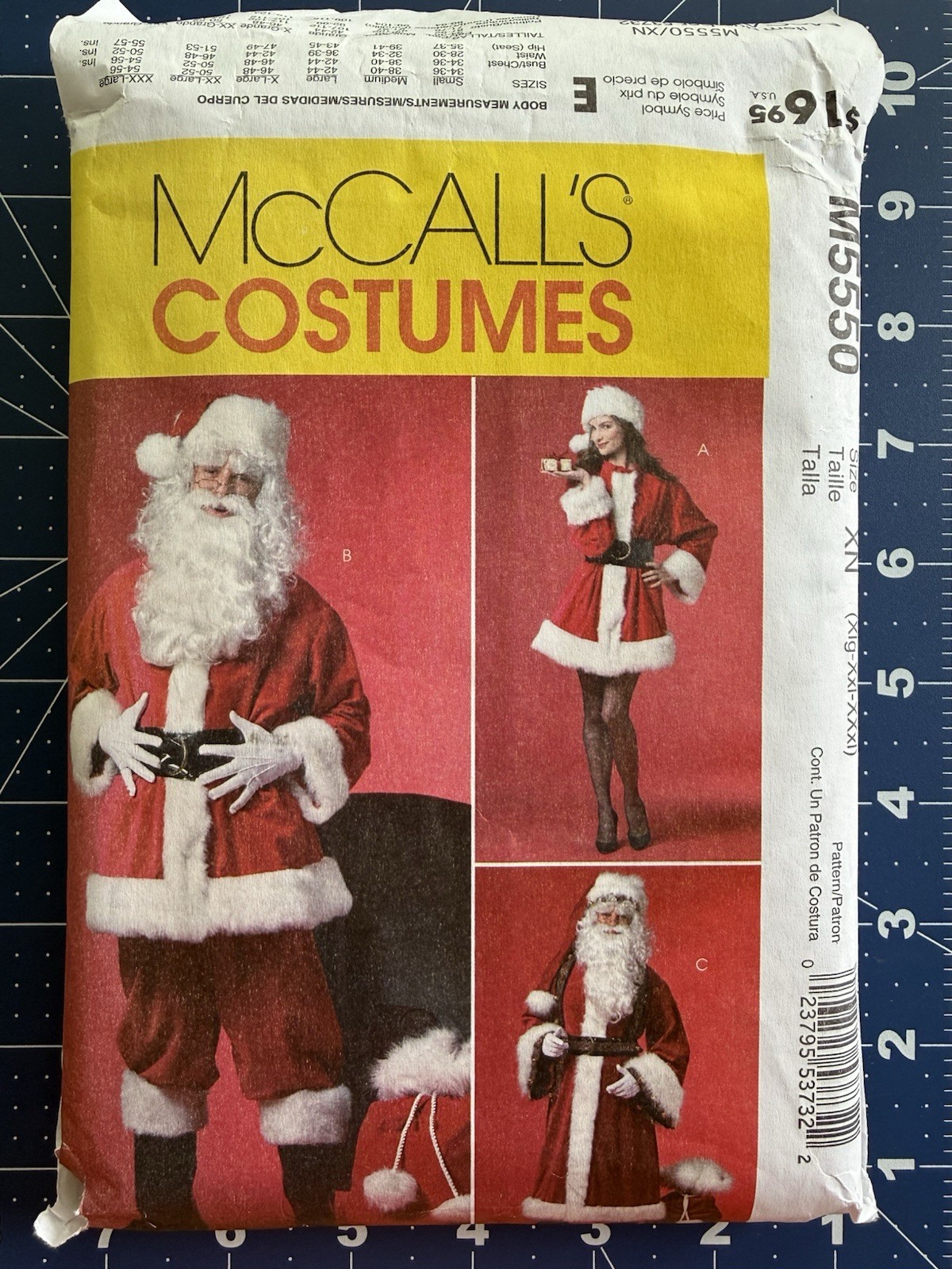 McCall's M5550 Unisex Santa Costume & Bag Pattern Adult Size XL-XXXL (46”-56”)