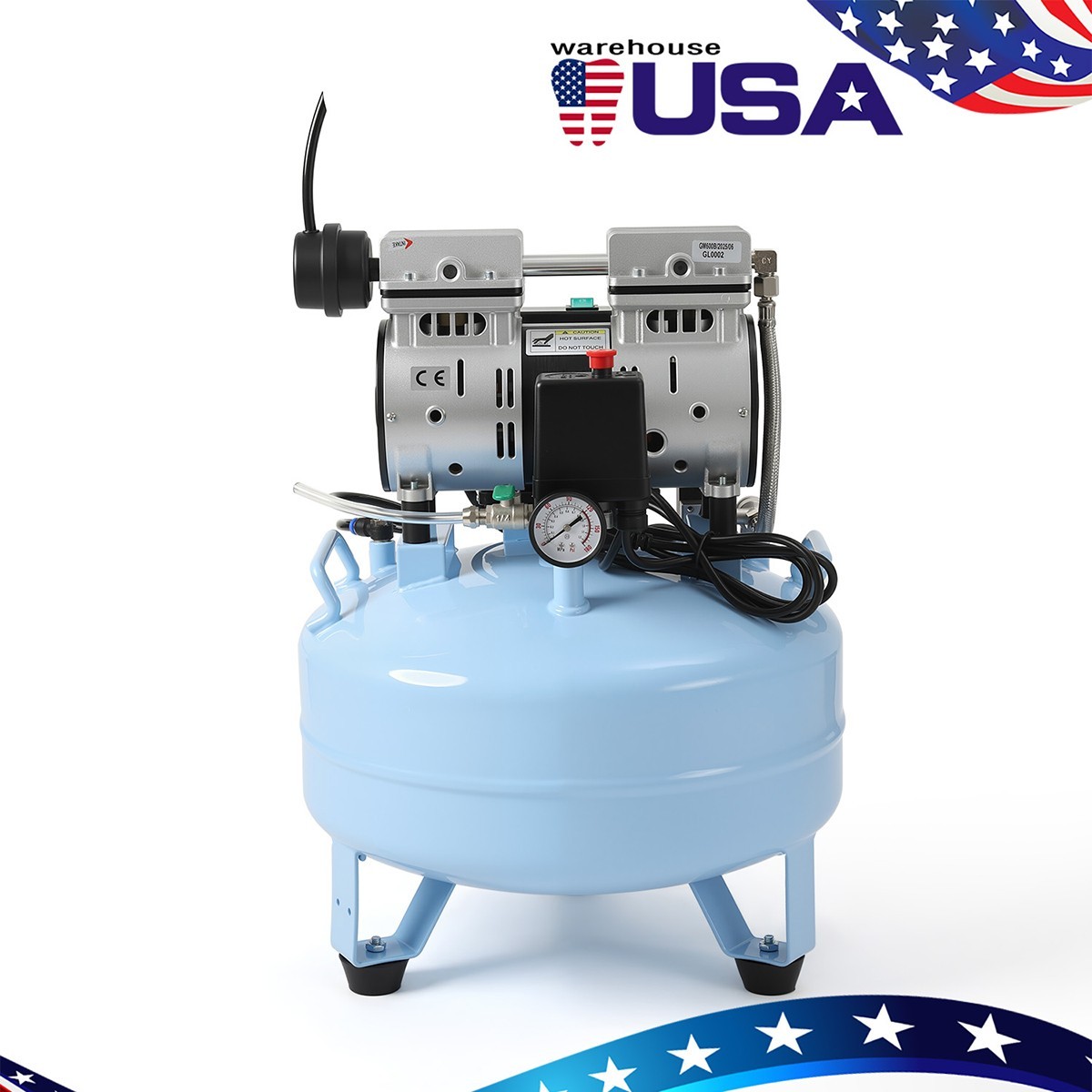 24L Portable Dental Air Compressor Oil Free Silent Air Pump