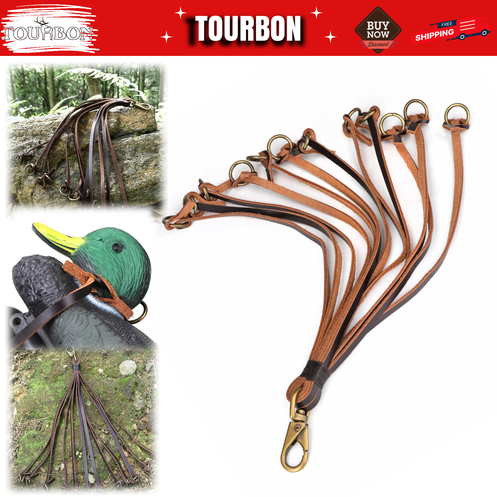 Leather Waterfowl Hunting Game Carry Duck Loop Straps Birds Hanger Pigeon Sling