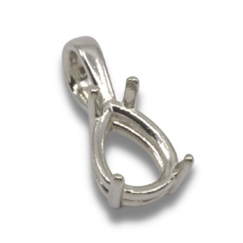 Pear Single Bail Pre-notched Pendant Mounting
