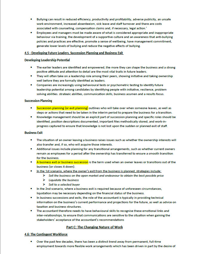CPA Australia | Contemporary Business Issues | Grade HD Notes & Index S1 2026