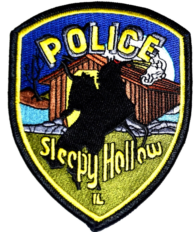 SLEEPY HOLLOW – POLICE - ILLINOIS Sheriff Police Patch HEADLESS HORSEMAN 5.25"