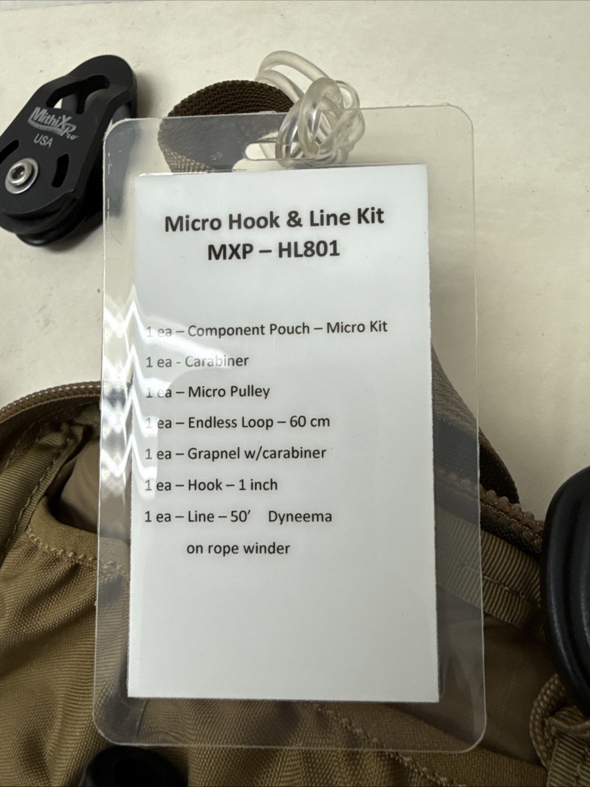 Mithix Pro Micro Hook & Line Kit W/ Coyote Case EOD Tree Tool Grapple