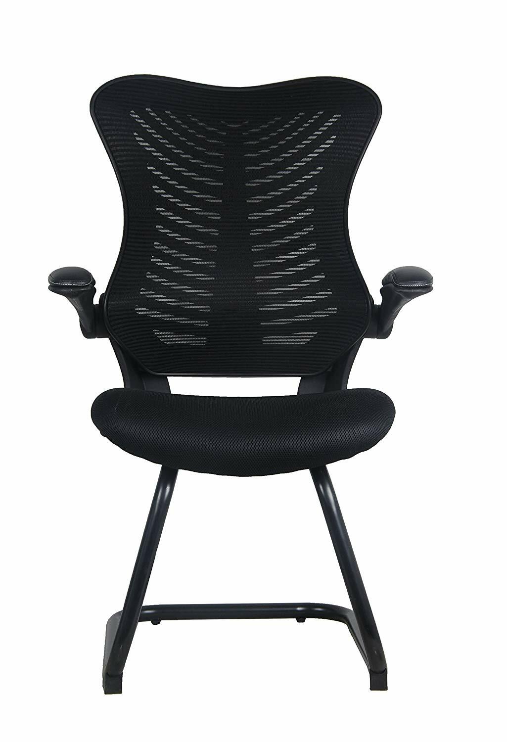 Office Factor Reception Guest Chairs with Flip Up Arms Comfortable Mesh, Ergon