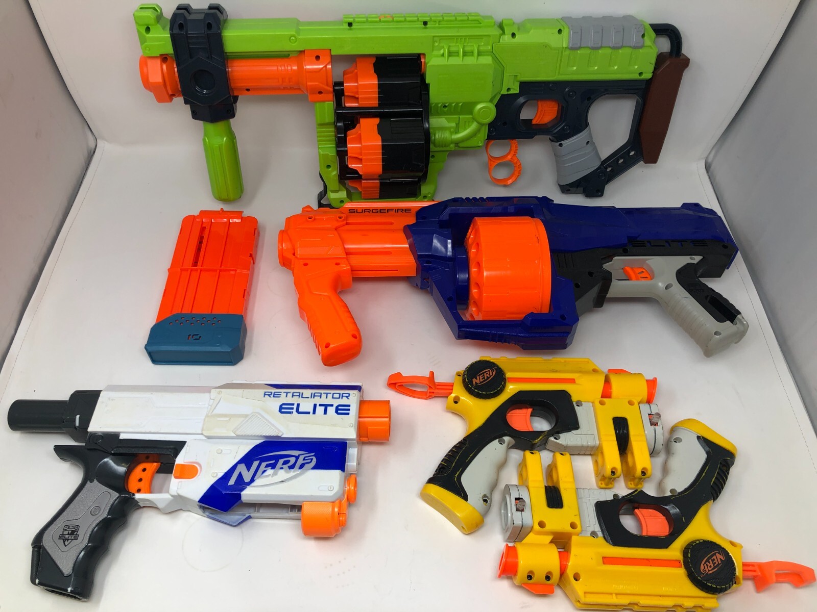 Lot Of Used Nerf Guns /w Doominator, SurgeFire, Retaliation
