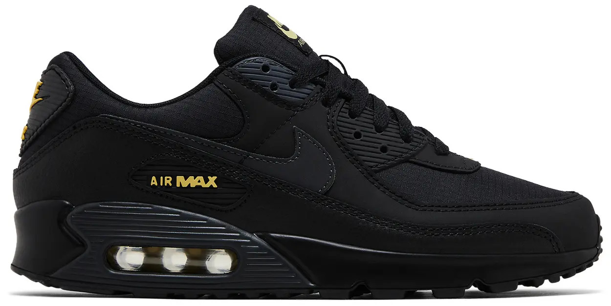 NEW Nike AIR MAX 90 Men's Casual Shoes BLACK GOLD IB7680 001 US Sizes 7-14 NIB