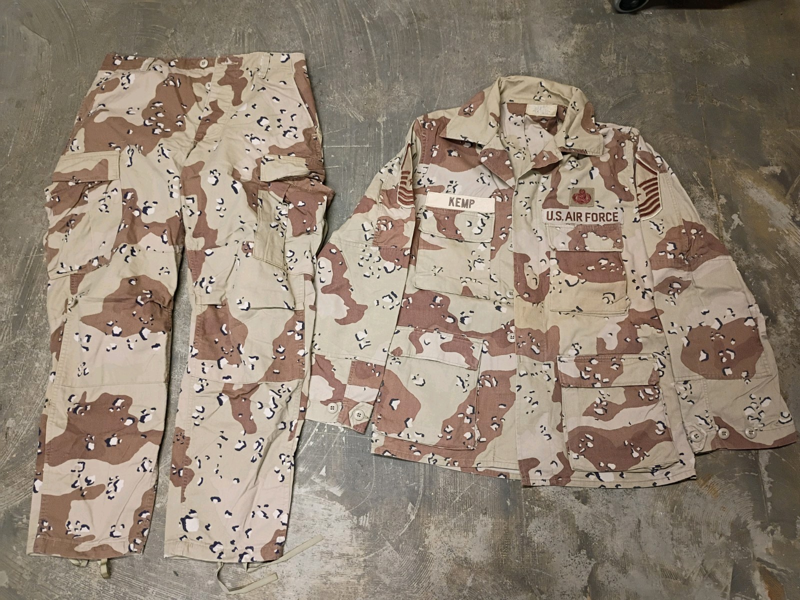 Gulf War 1980's 6 Color Desert Chocolate Chip BDU Jacket And Pants