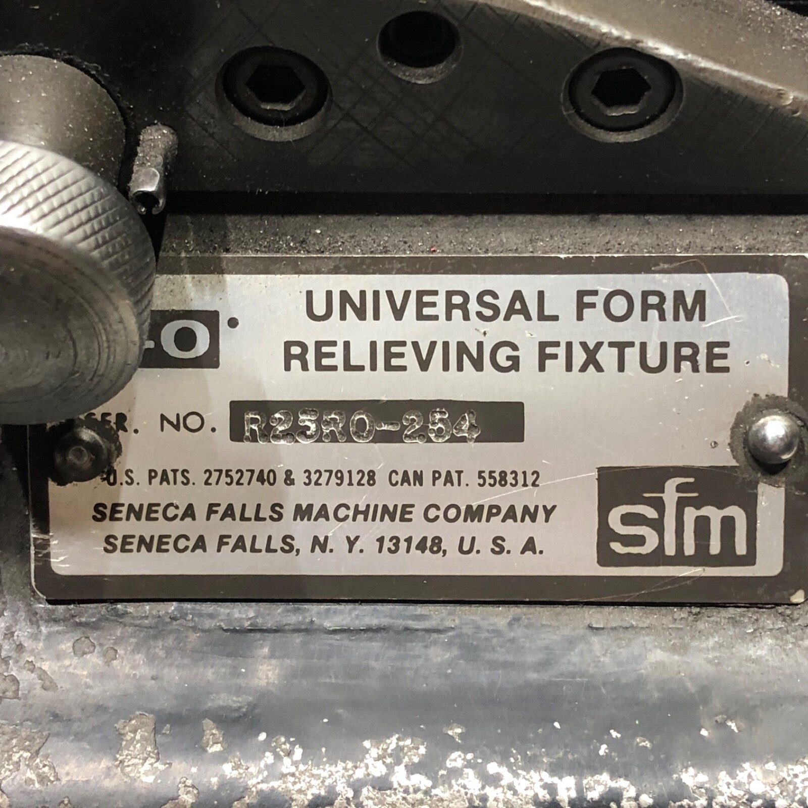 Seneca Falls Machine SFM Royal Oak Universal Form Relieving Fixture