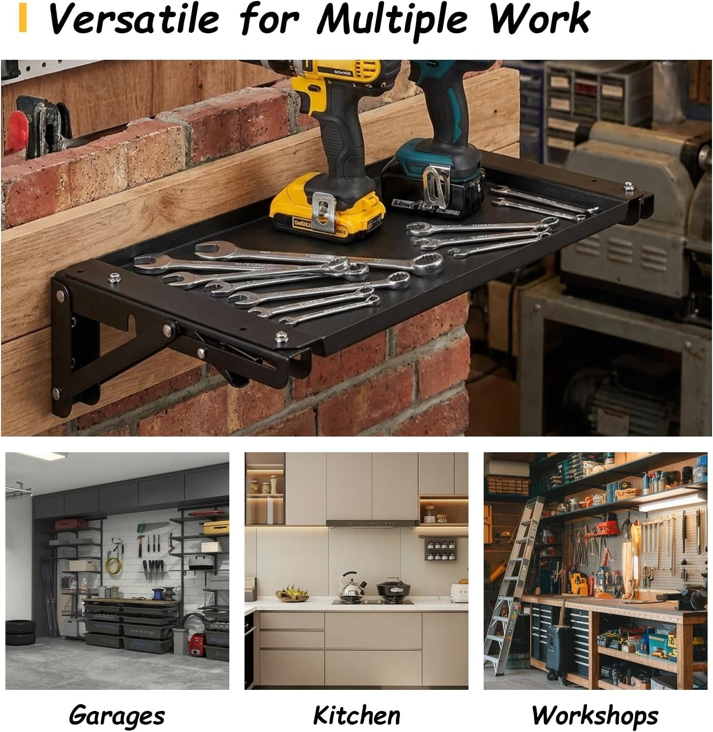 Professional Magnetic Tool Tray Folding Workbench for Efficient DIY - 15" x 10"