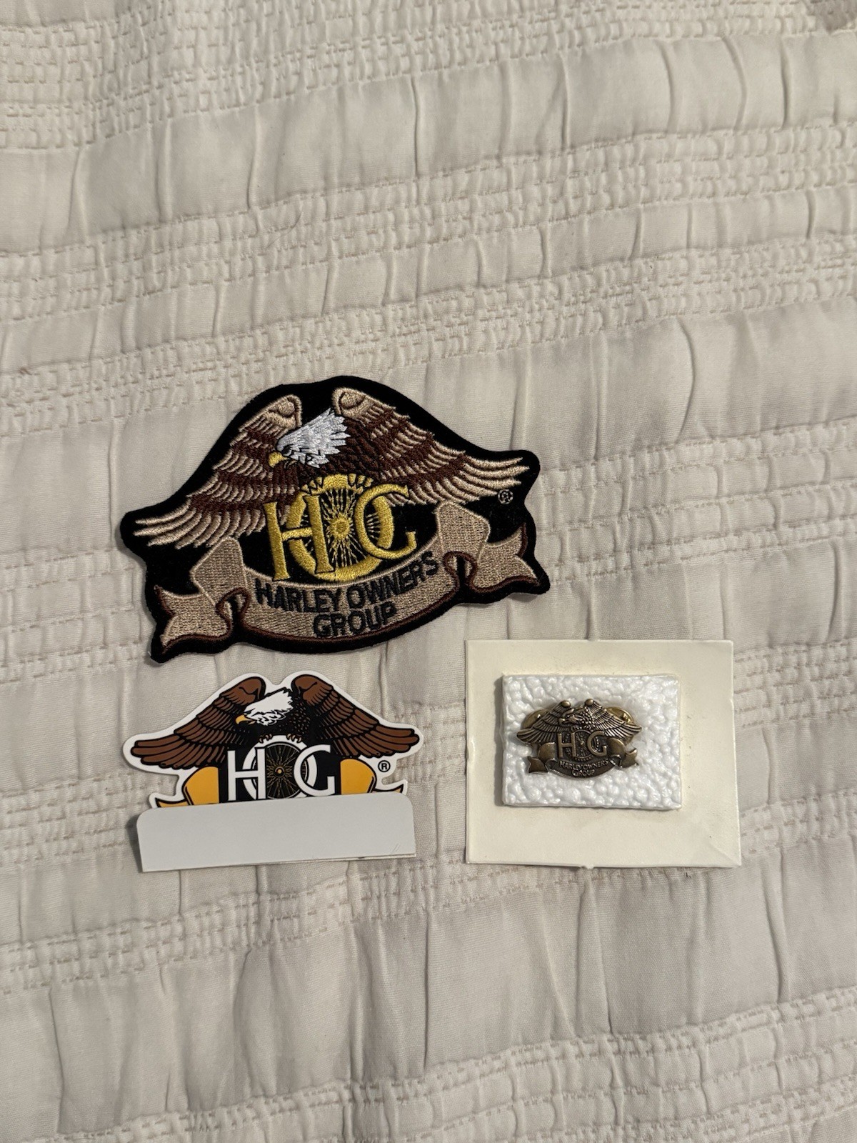 Vintage 1993 Harley-Davidson HOG Harley Owners Group Patch Pin Sticker Lot