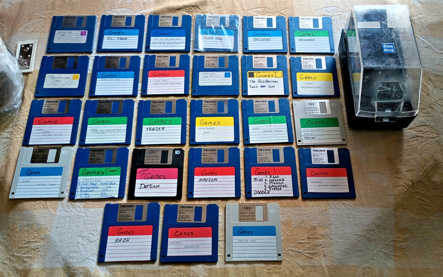 30+ Game Lot w/27 3.5” CD Floppy Disk & Floppy Disk Container Holder