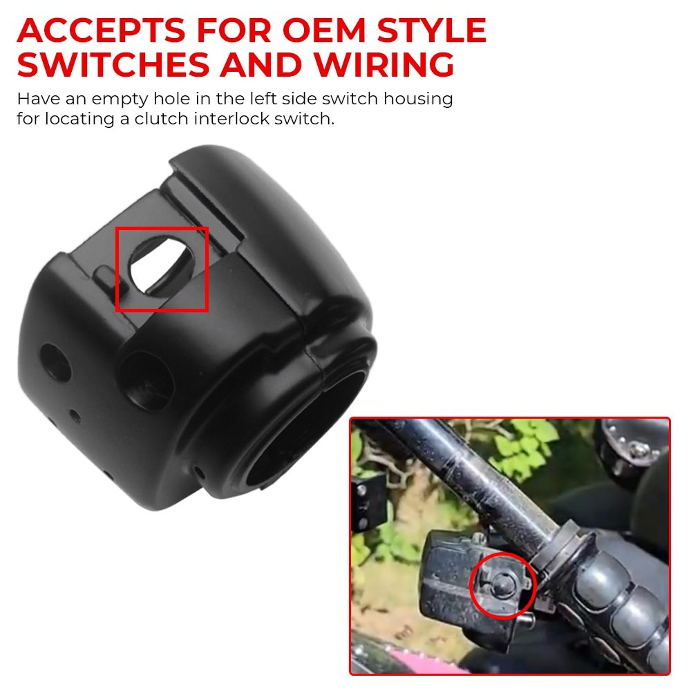 Black Switch Housing Cover w/ Button Caps For Harley Sportster XL Dyna Row Rider