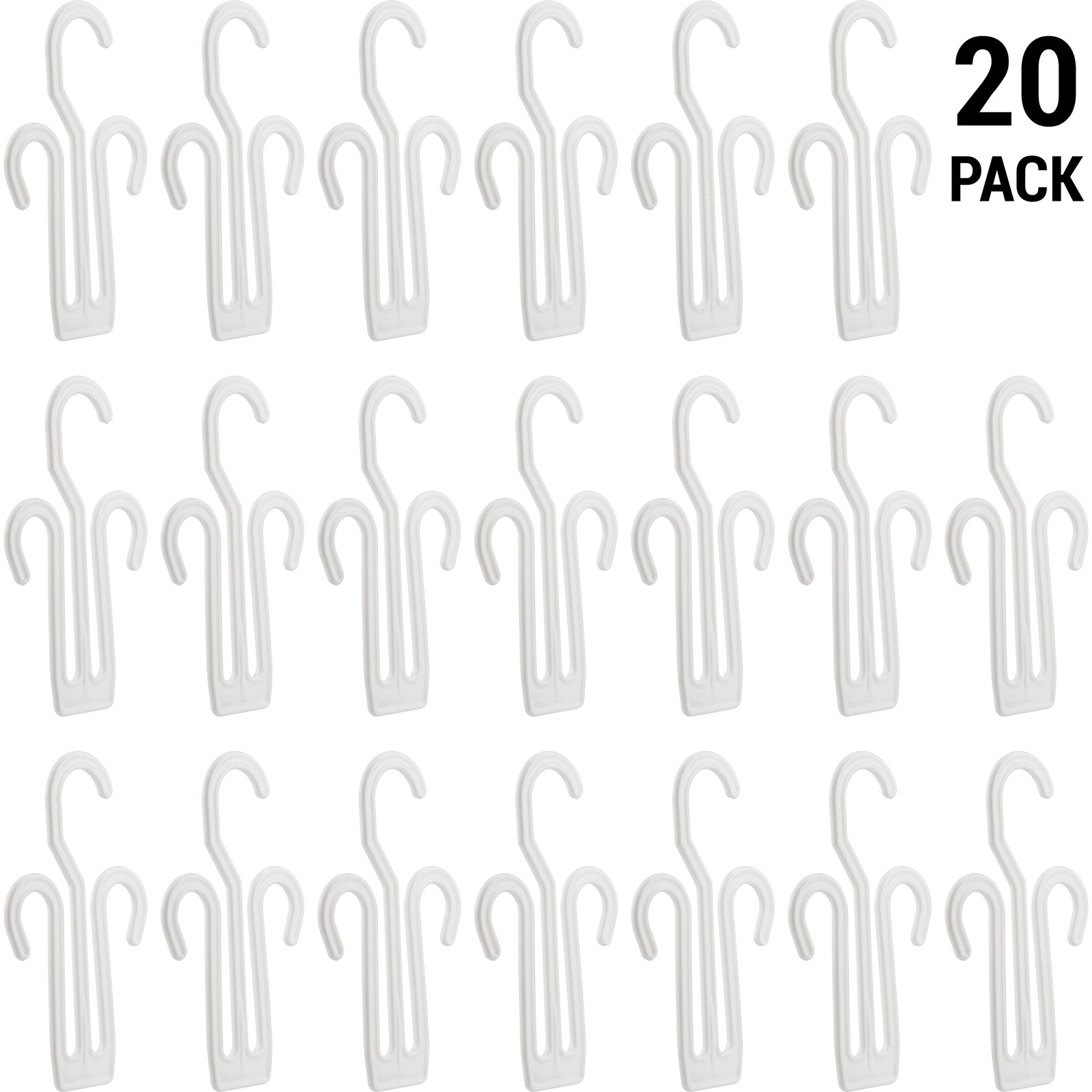20 Pack White Plastic Shoe Drying Shelf Hangers, Lightweight, Durable, Sturdy...