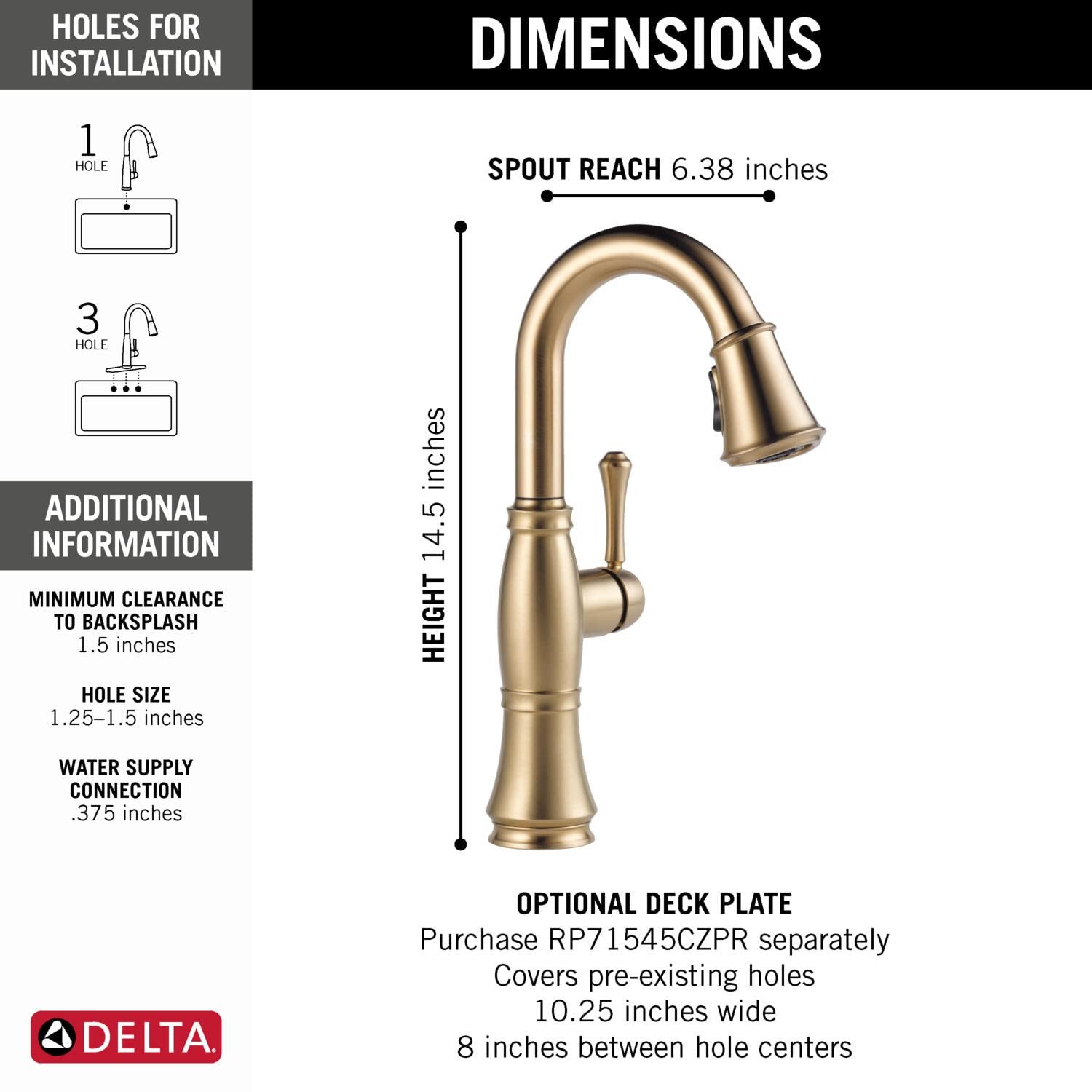 Delta 9997-CZ-PR-DST - Bar Faucet