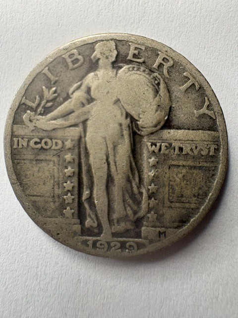 1929 25C Type 1 Standing Liberty Quarter