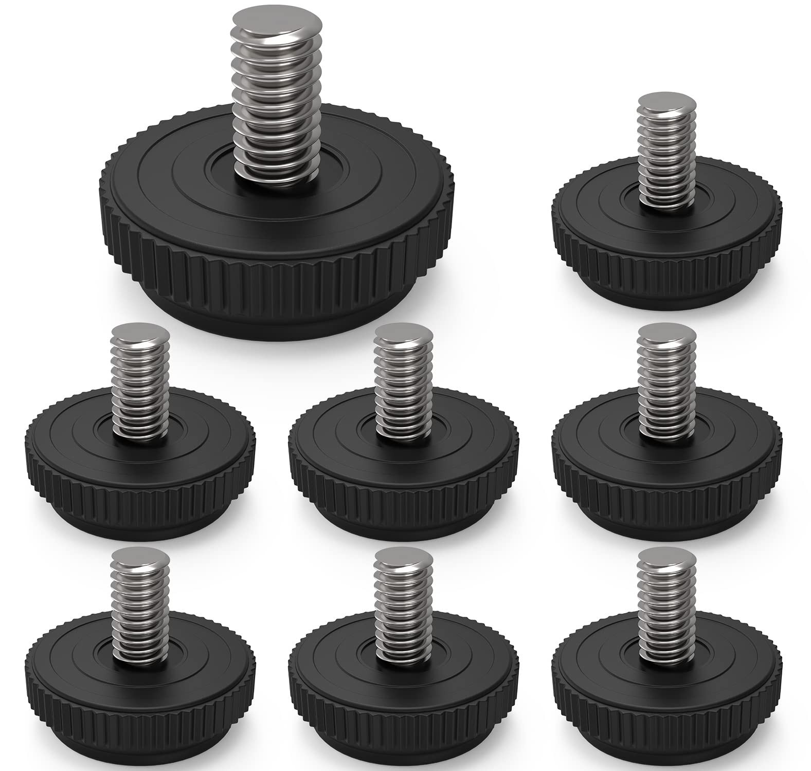 ONEHOME 8 Pack 5/16-18 Stainless Steel Adjustable Threaded Furniture Leg Leve...