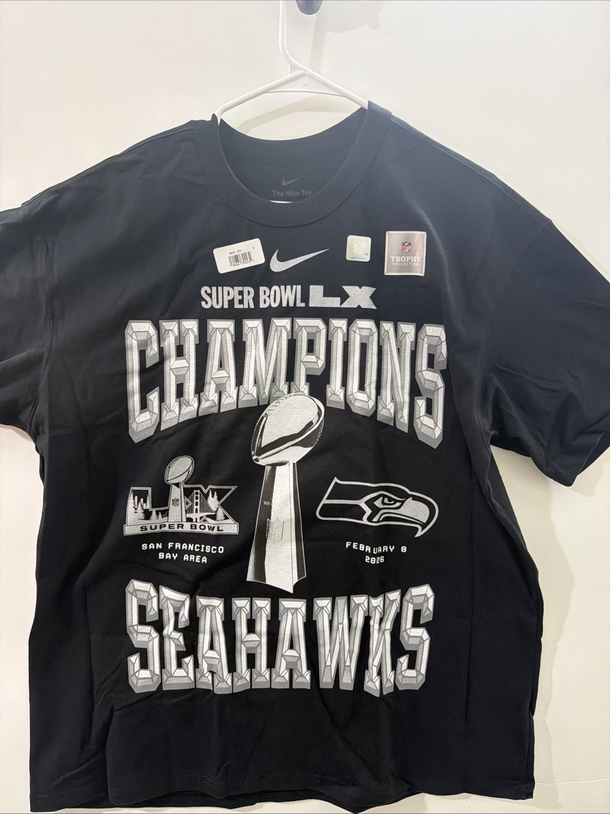 Nike Seattle Seahawks Super Bowl LX Champions 2-Hit T-Shirt Men’s L Black