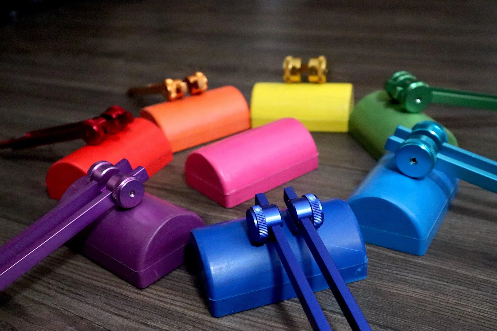 10pc Multicolor Tuning Fork Attenuator Bead Set - Activator Options