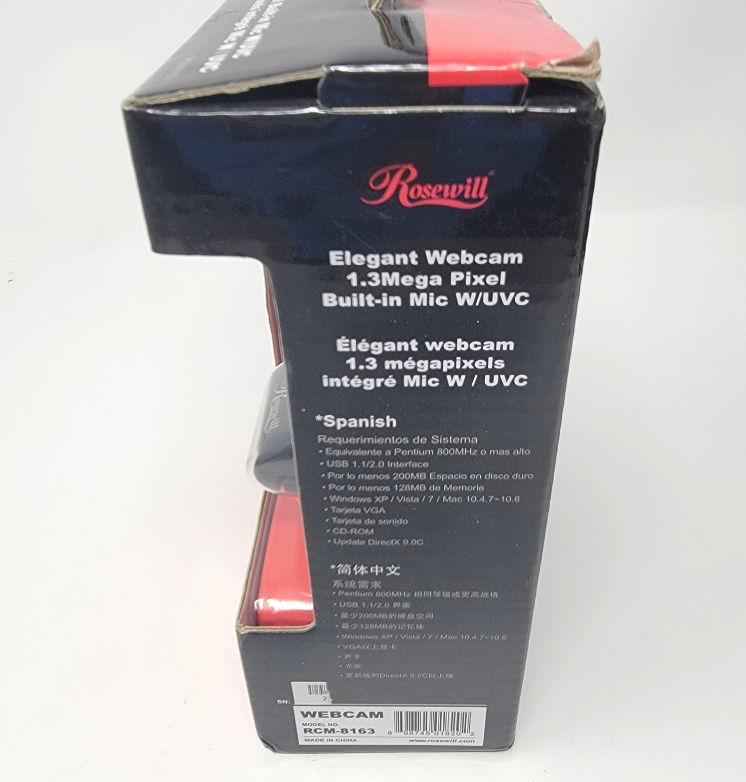 Rosewill RCM-8163 Elegant Webcam 1.3 Mega Pixel