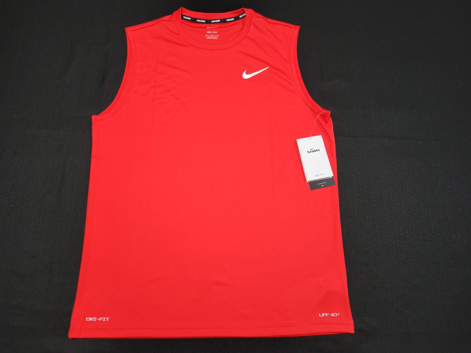 NIKE Mens Essential Hydroguard Swim Tank top UPF 40+ NESSA585-614 Red