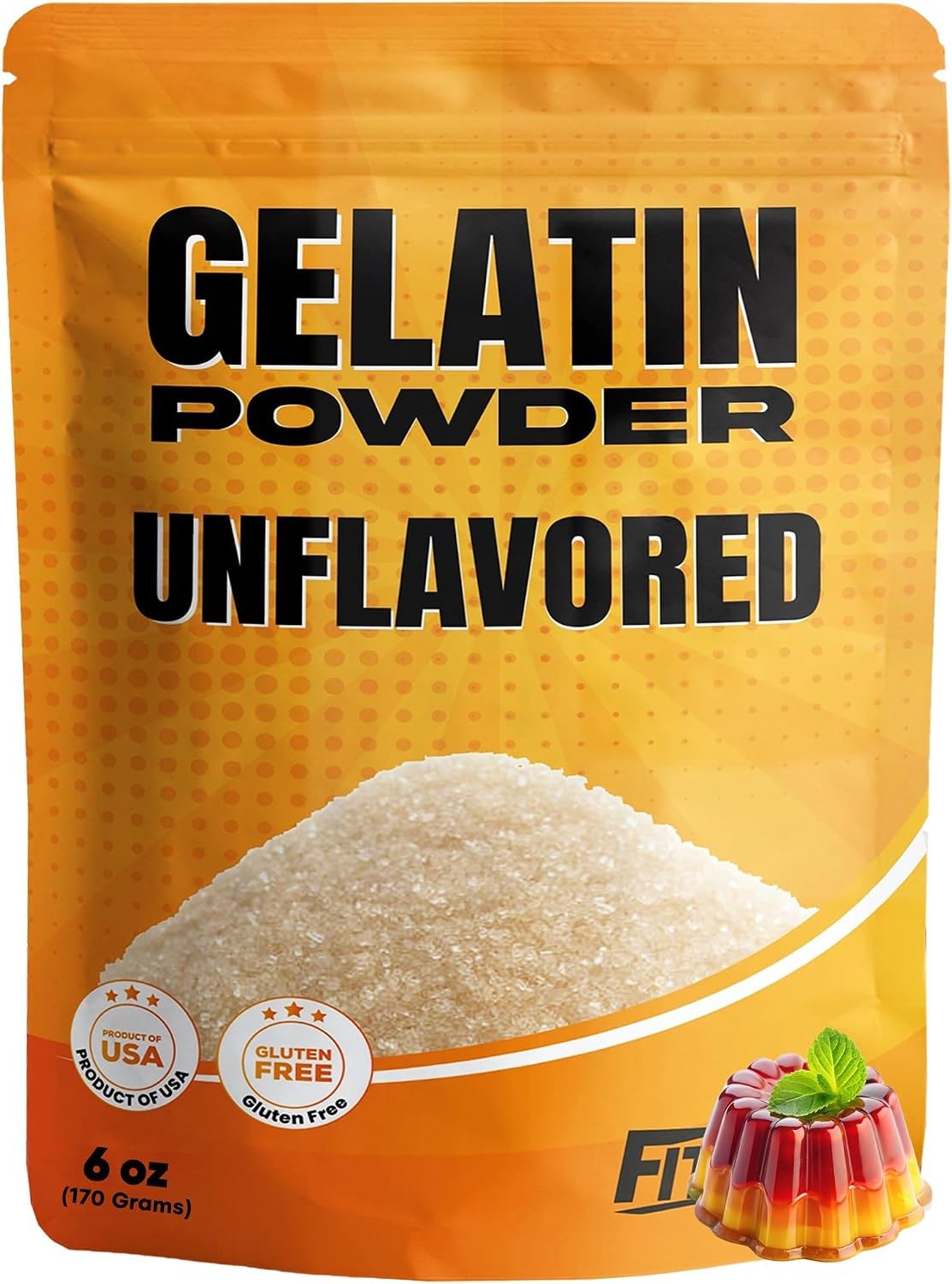 Gelatin Powder Unflavored 6 oz - Bulk Bag - Gelatina Sin Sabor en Polvo - Produc