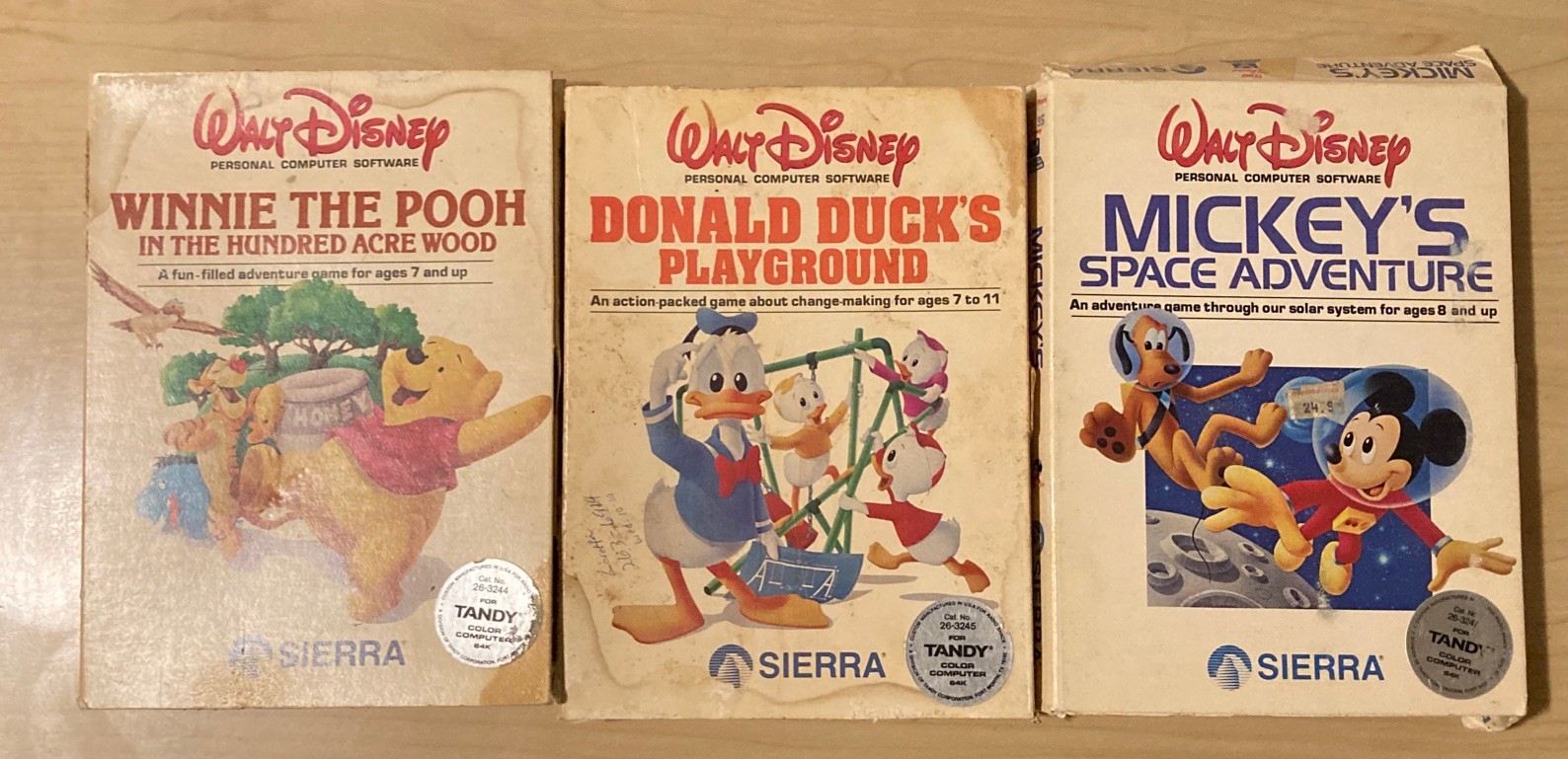 Vintage Tandy Games “Walt Disney Personal Computer Software.”