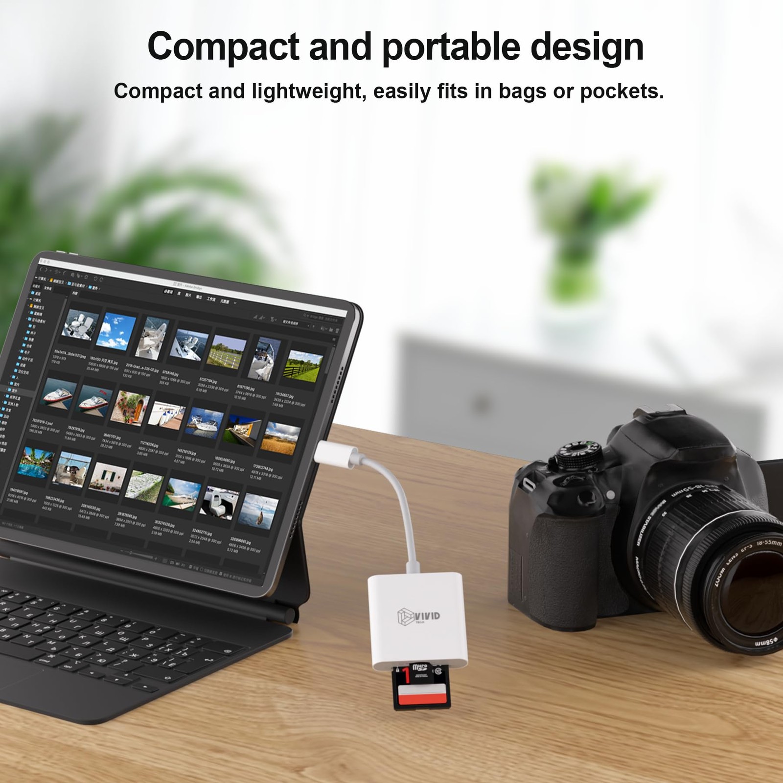 SD Card Reader, SD Card Reader for iPhone 17/16/15 Pro Max/iPad/MacBook, USB ...