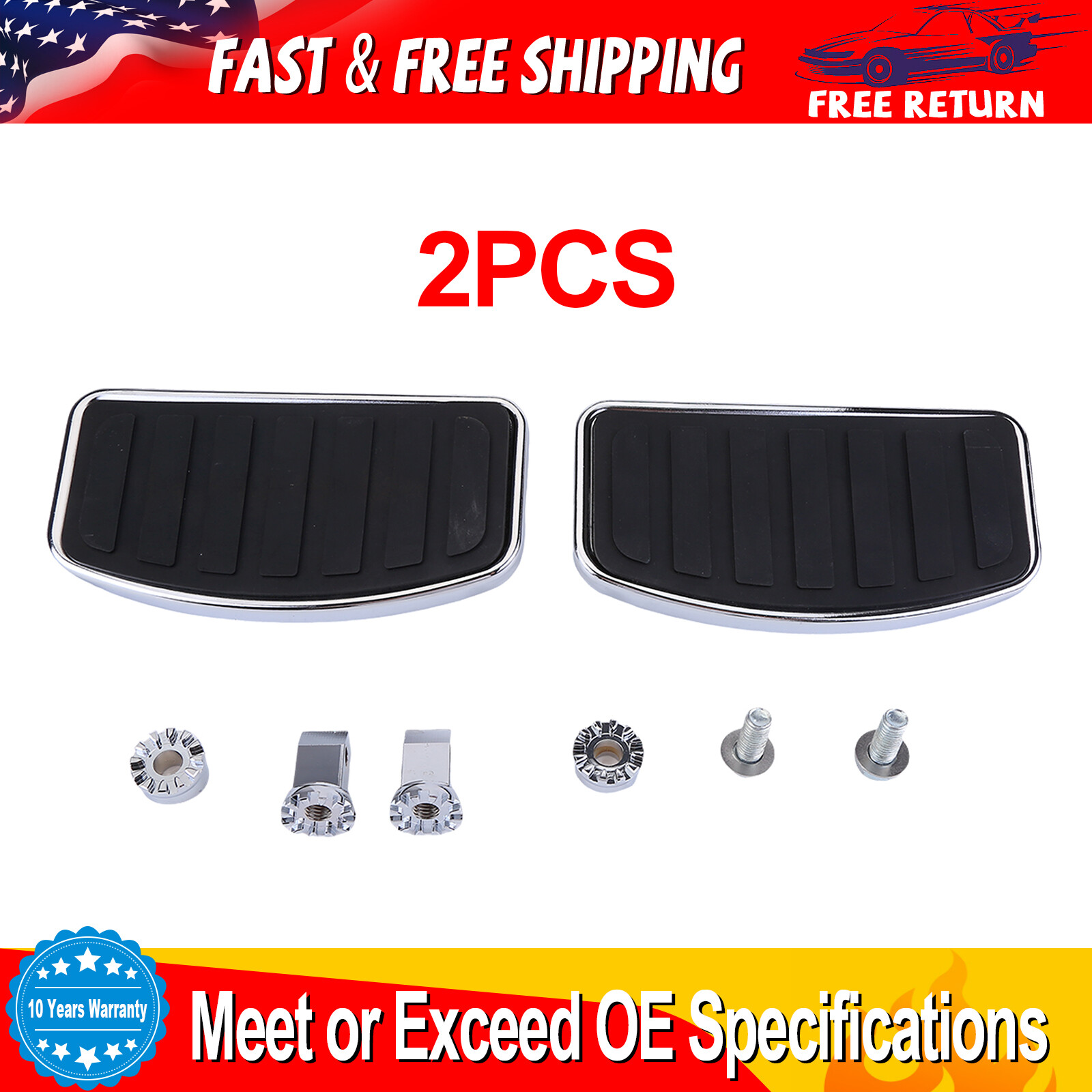 REAR PASSENGER FLOORBOARDS FOOTBOARDS FOOTPEGS FOR HONDA SHADOW ACE SABRE VT1100