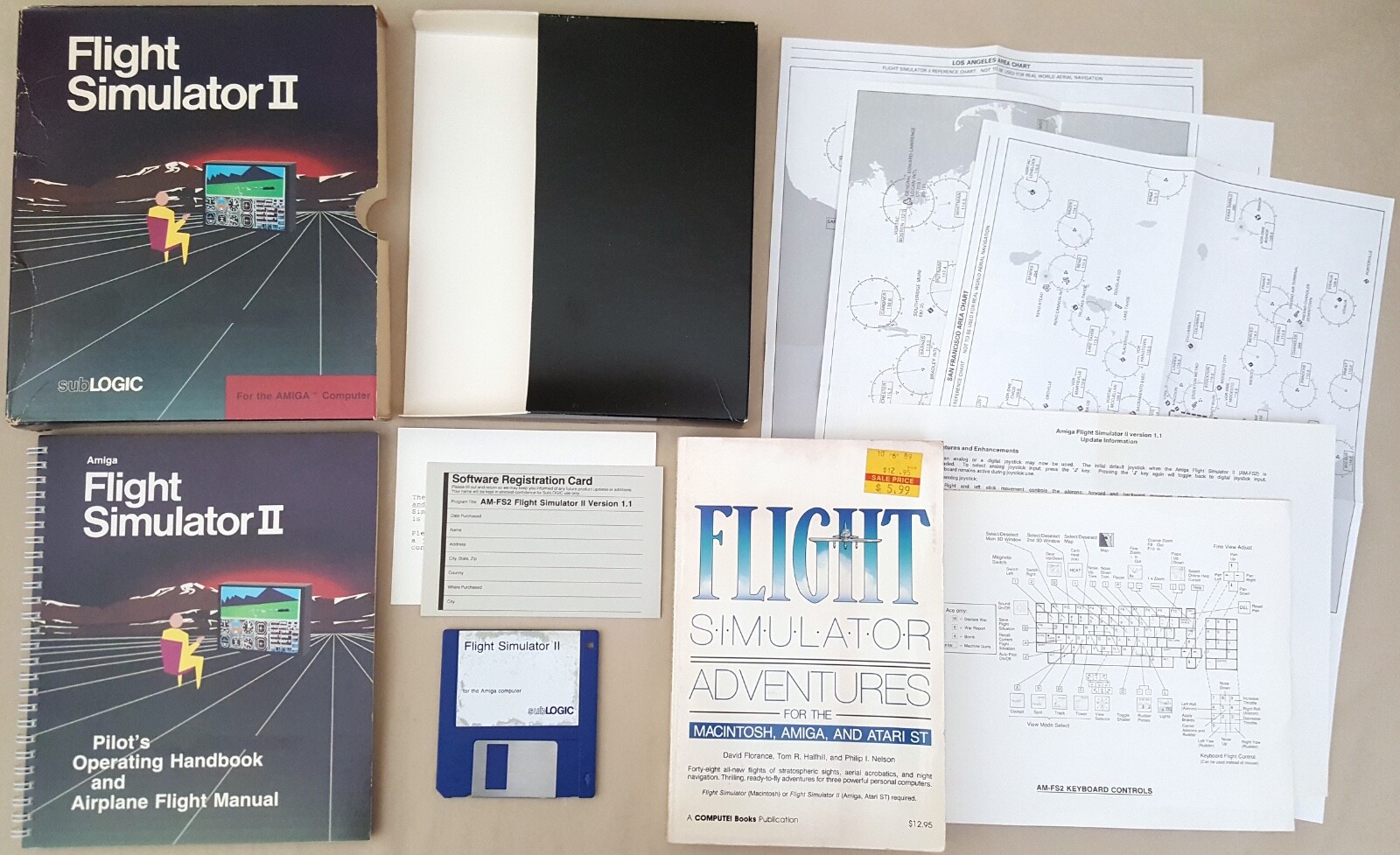 Flight Simulator II & ADVENTURES Book ©1986 subLOGIC Game for Commodore Amiga
