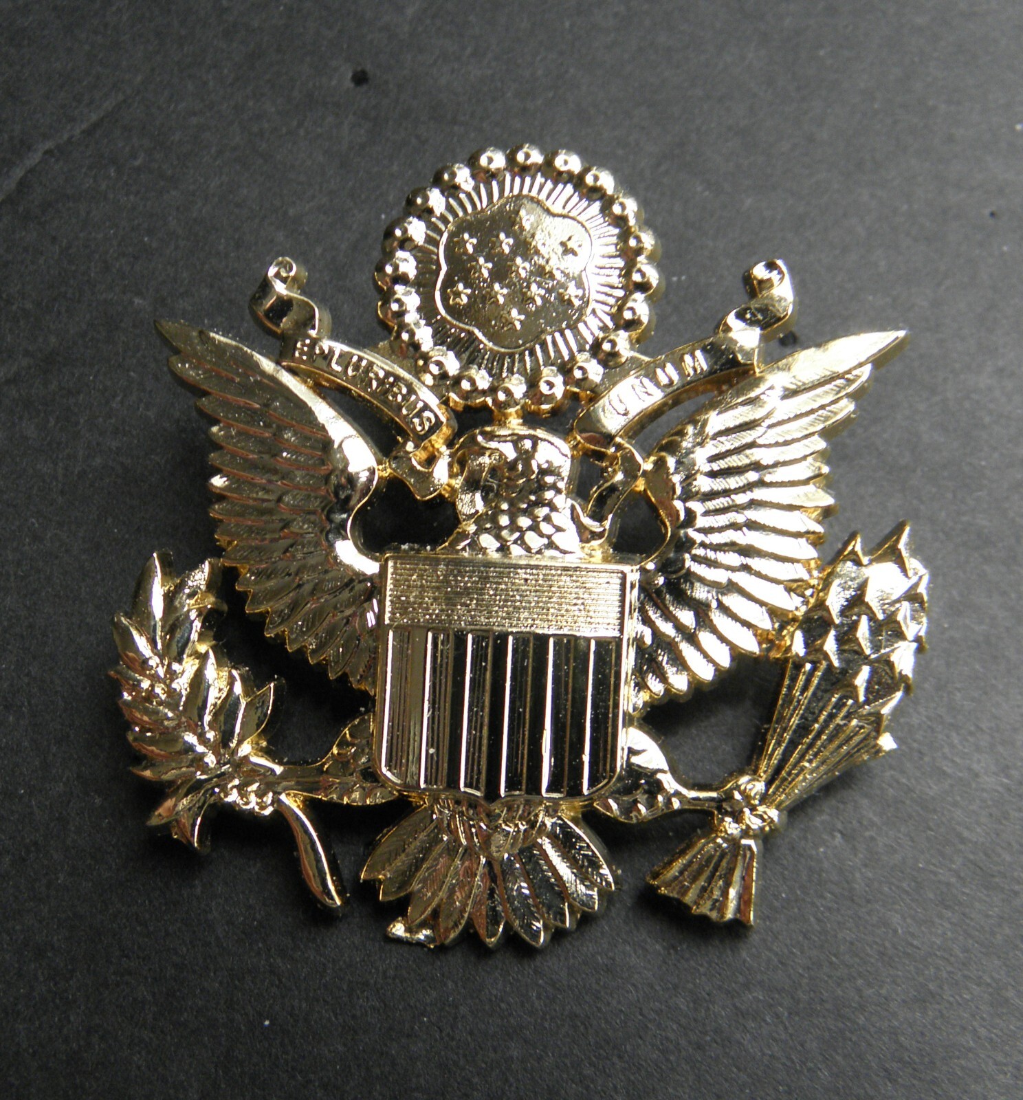 ARMY EMBLEM SEAL EAGLE SHIELD LAPEL PIN BADGE 1.75 INCHES