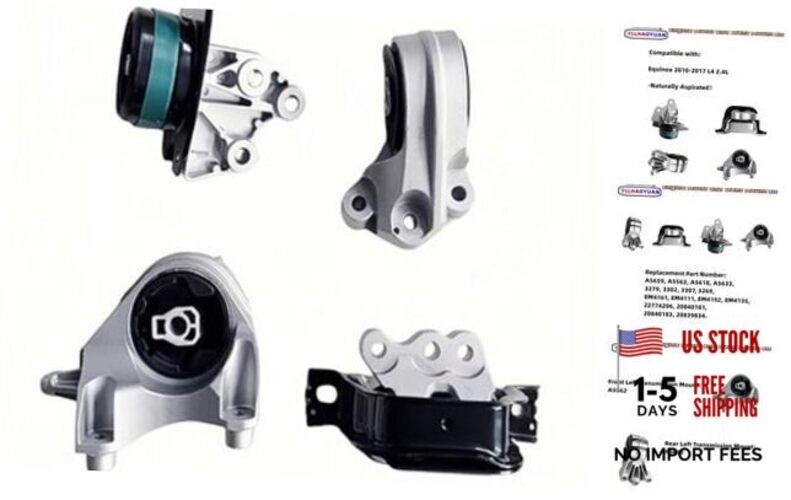 Set of 4 Complete Engine & Transmission Mount Set for Equinox 2010-2017 2.4L
