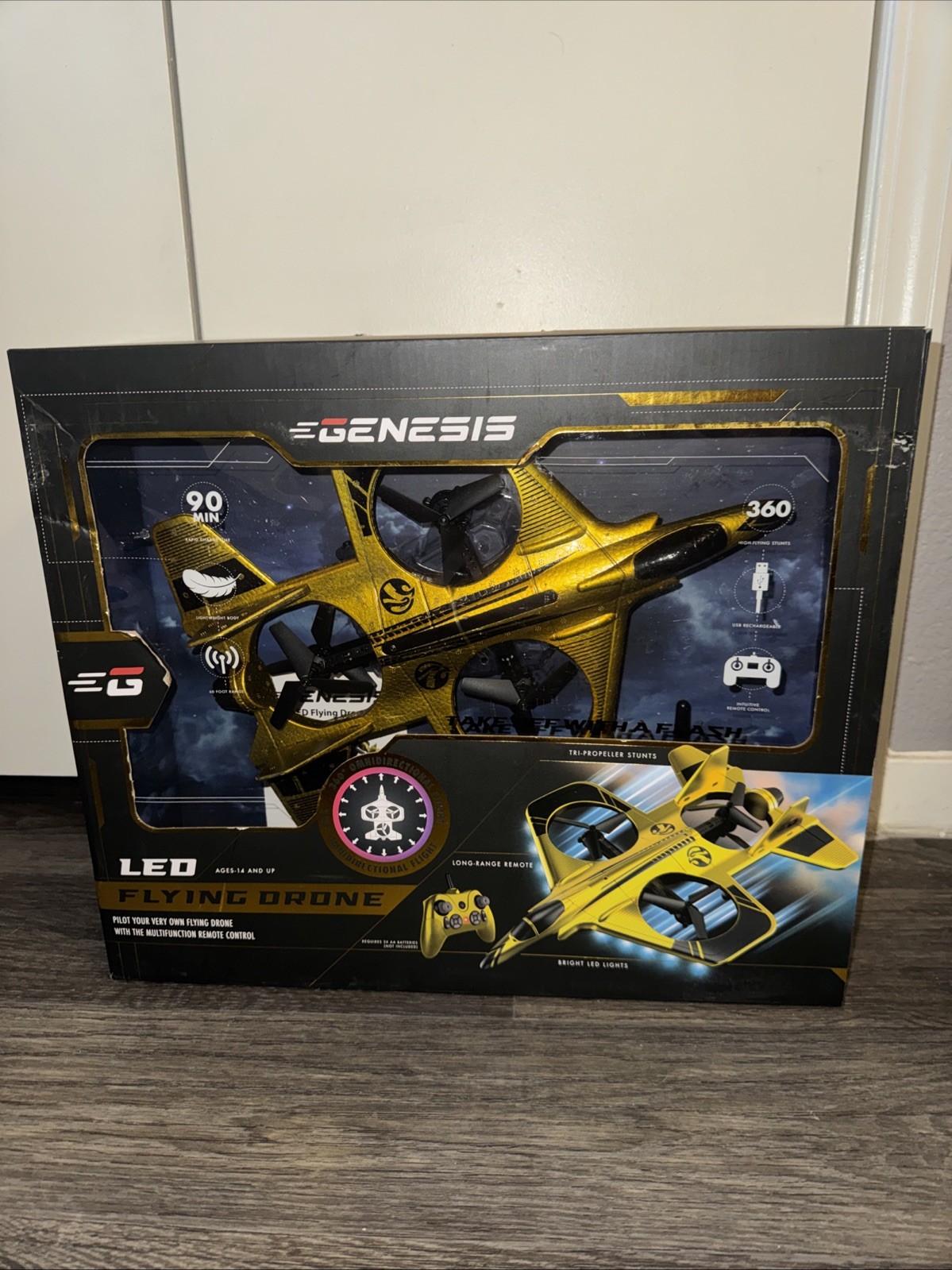 Genesis LED Jet Drone Gold Macy’s Exclusive Remote Control Quadcopter NIB