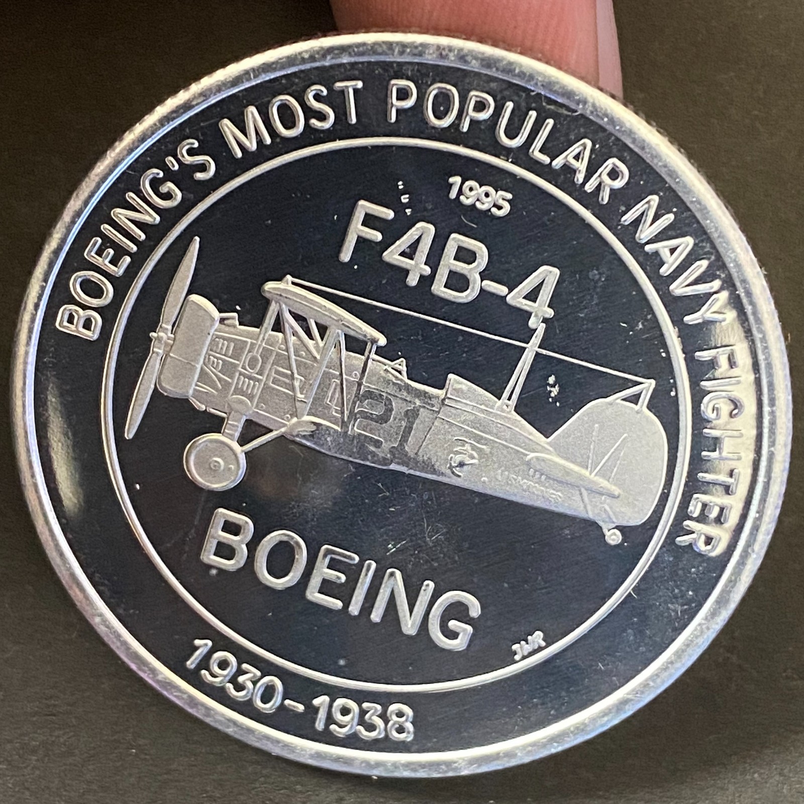 Liberty Numismatic Society San Mateo 1995 F4B-4 Boeing Alum. Comm. 39mm 6g