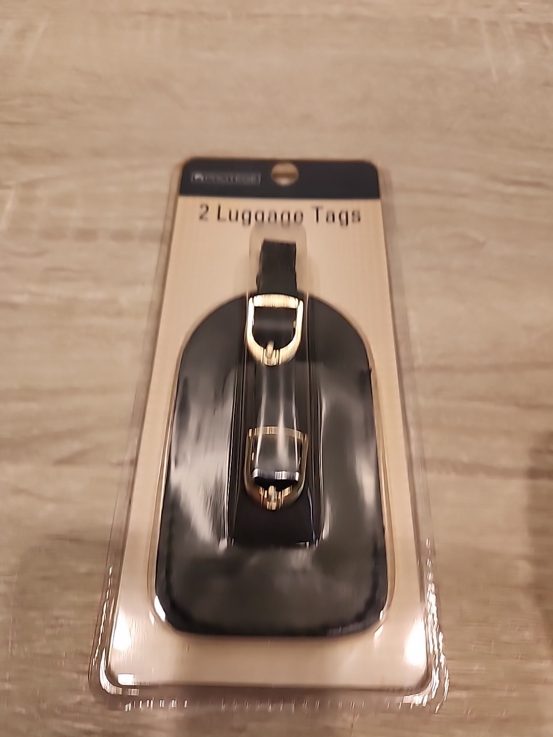 Travel Smart Luggage Tags Black Vinyl w Buckle Strap Vtg Two Tags Included