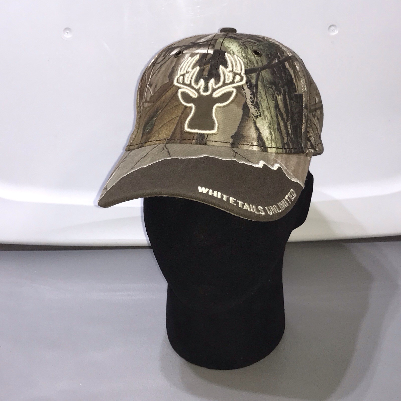 Whitetails Unlimited RealTree Camouflage Deer Embroidered Logo StrapBack Cap