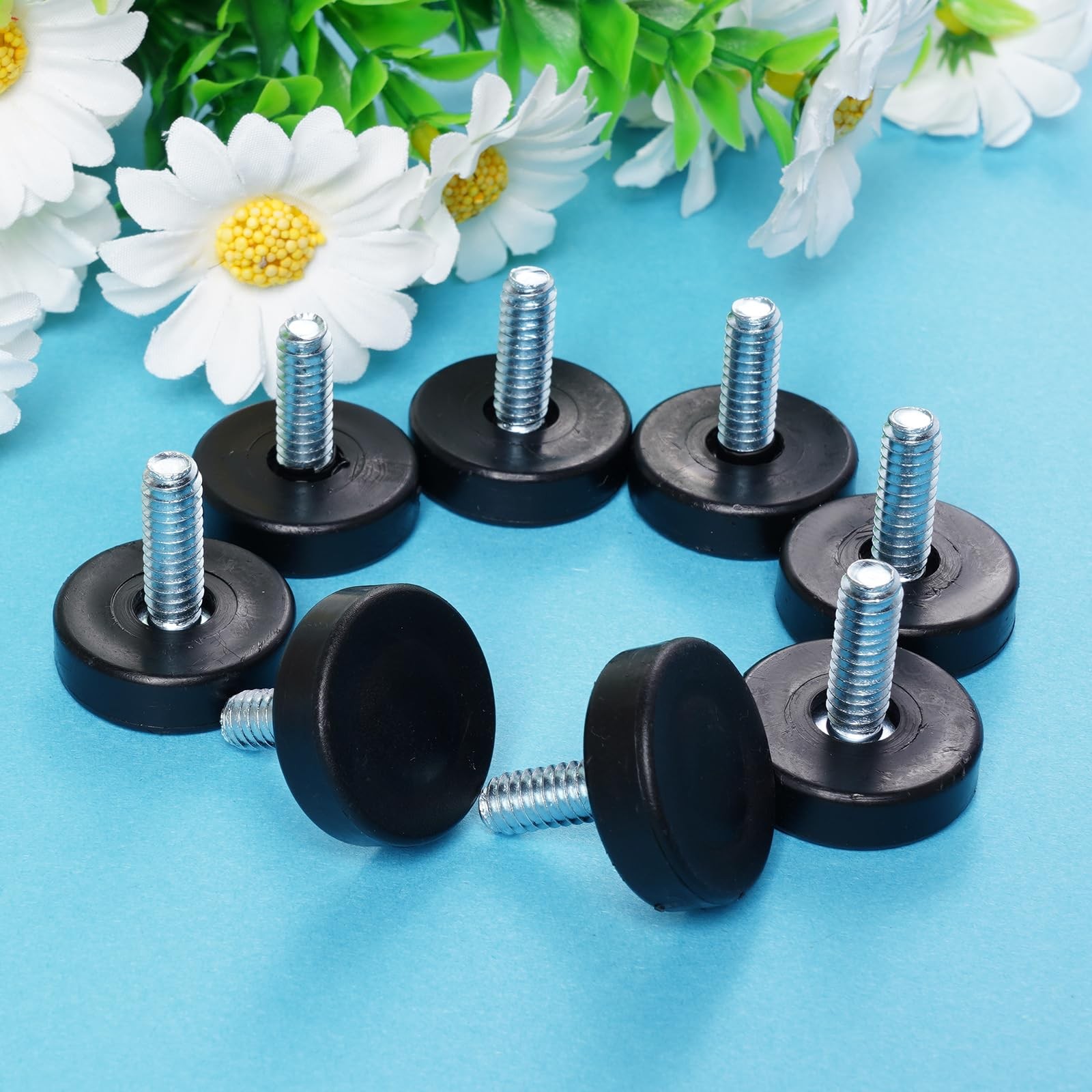 1/4" Thread Leveling Feet, 12 Pcs 1/4‘’-20 UNC Thread, 12 Pack, Black
